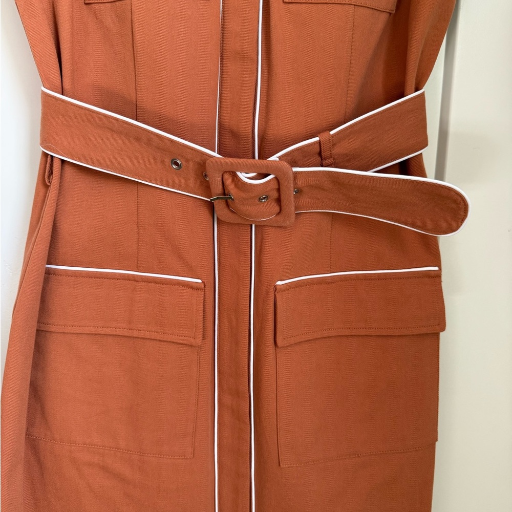 Anthropologie Mare Mare utility cap sleeve midi shirt dress, size S. Like new. - Picture 6 of 9